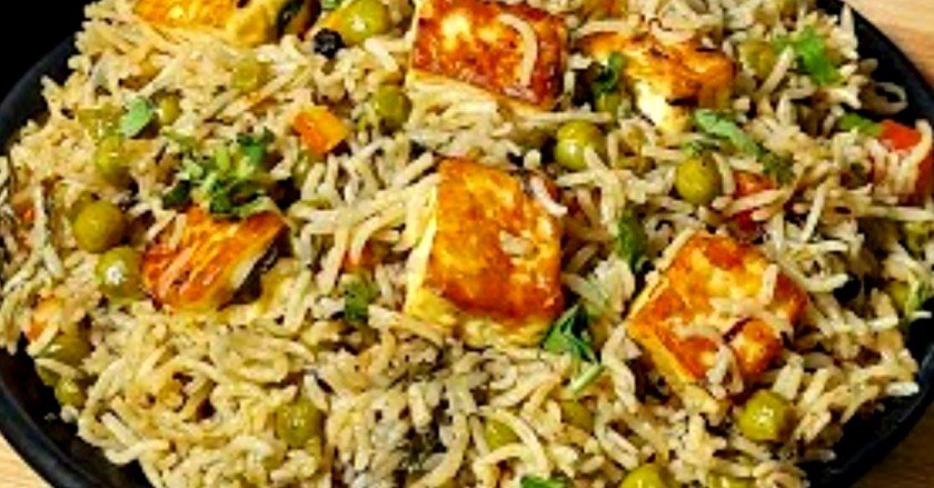 Matar paneer rice recipe
