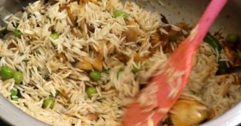 mushroom matar pulao recipe