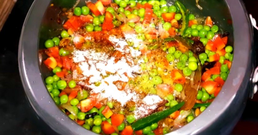 Matar paneer rice recipe