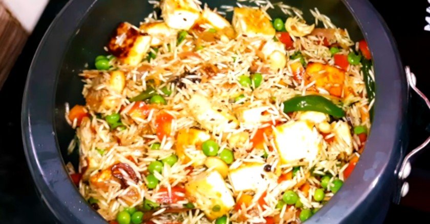 Matar paneer rice recipe