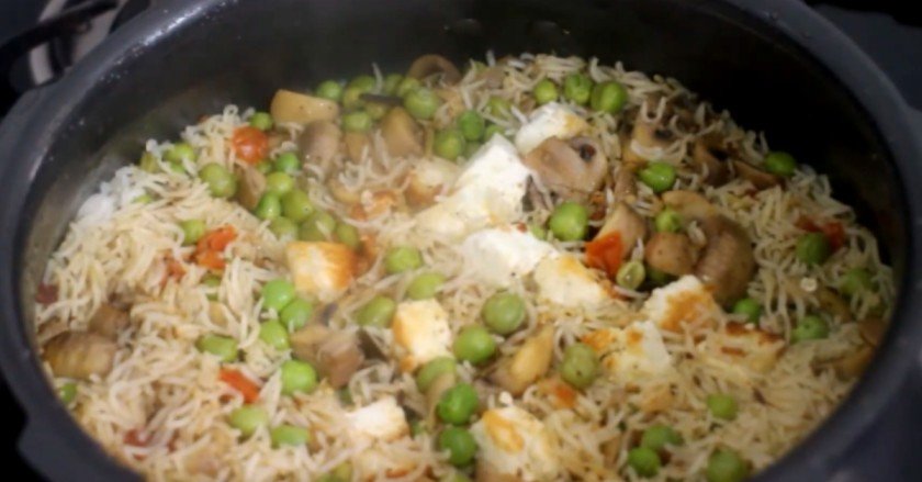 mushroom Paneer pulao recipe