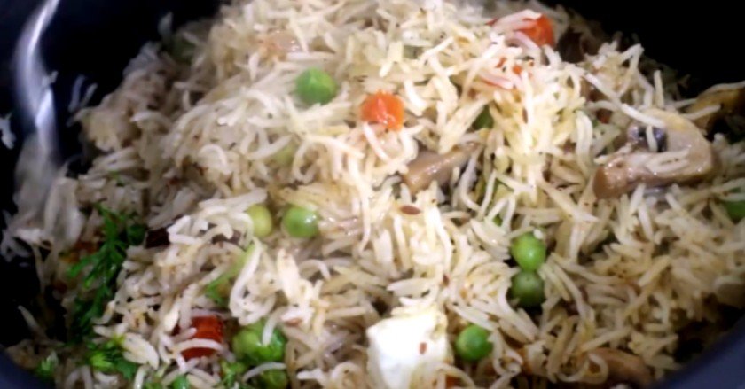 mushroom Paneer pulao recipe