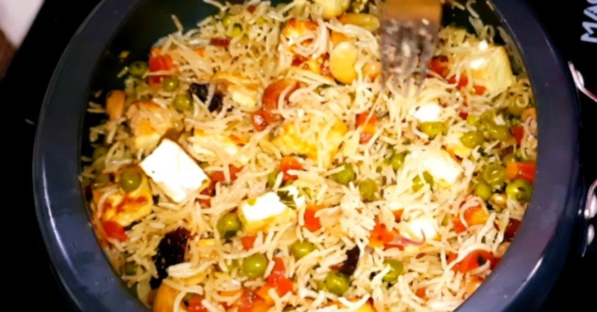 Matar paneer rice recipe